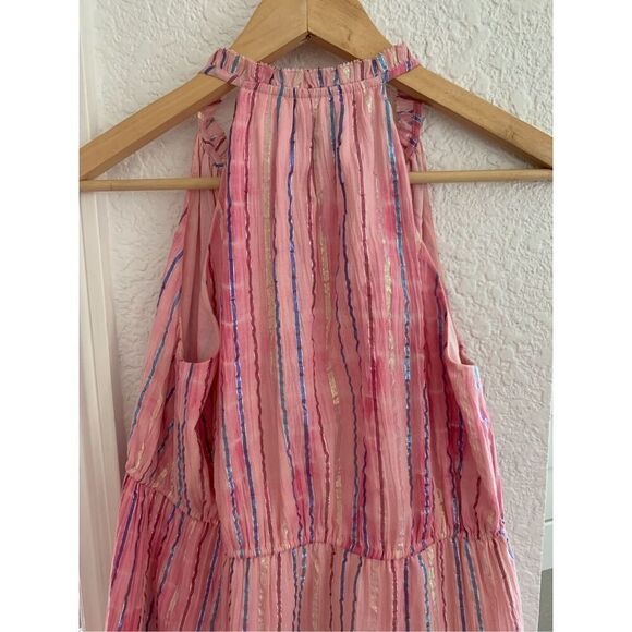 Saylor Rheta Metallic Striped Mini Dress Pink Size XS - Picture 8 of 12